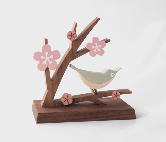 春飾り(桜とメジロ) サクラさくらめじろ小鳥インテリア 2枚目の画像
