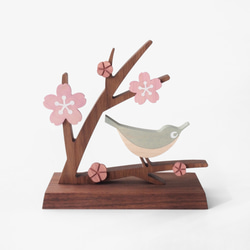 春飾り(桜とメジロ) サクラさくらめじろ小鳥インテリア 1枚目の画像