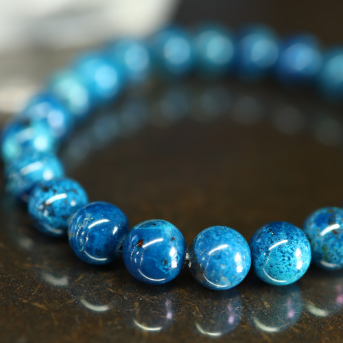 ☆超希少石☆…☆ブルークリソコラ（シャッタカイトブルー）8ミリ