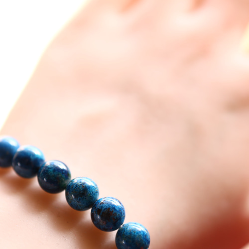 ☆超希少石☆…☆ブルークリソコラ（シャッタカイトブルー）8ミリ