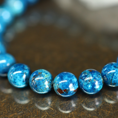 ☆超希少石☆…☆ブルークリソコラ（シャッタカイトブルー）8ミリ