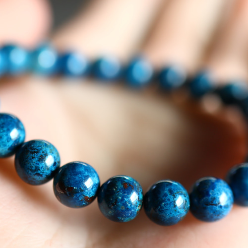 ☆超希少石☆…☆ブルークリソコラ（シャッタカイトブルー）8ミリ