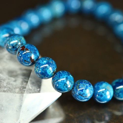 ☆超希少石☆…☆ブルークリソコラ（シャッタカイトブルー）8ミリ