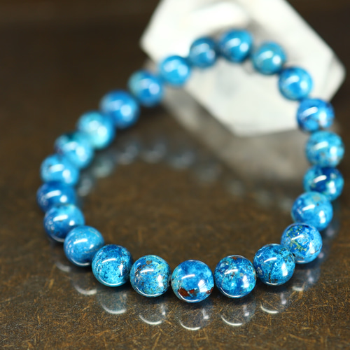 ☆超希少石☆…☆ブルークリソコラ（シャッタカイトブルー）8ミリ