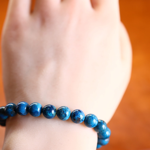 【希少】シャッタカイト(クリソコラ) ブレスレット 幸運 繁栄　4 希少】シャッタカイト(クリソコラ) ブレスレット 幸運 繁栄 4 - メルカリ