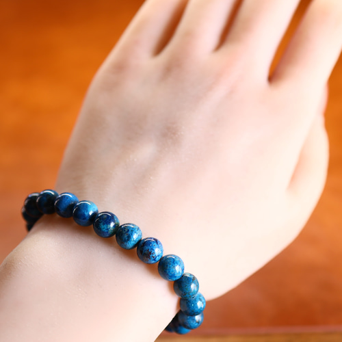 ☆超希少石☆…☆ブルークリソコラ（シャッタカイトブルー）8ミリ