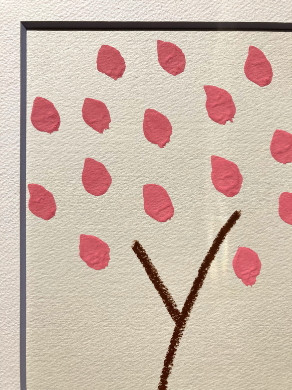【桜ハンドメイド2023】【creema限定】水彩イラスト原画『さくら』　＊木製額縁入り 4枚目の画像