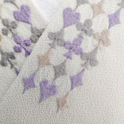 トランプ柄刺繍半衿　パープルベージュ 6枚目の画像