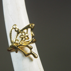 silver925 K18GP ジャスミンの蝶のリング（gold） 3枚目の画像