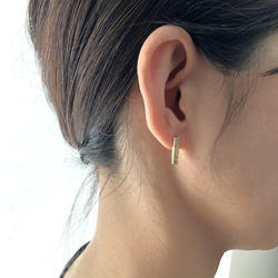 brass pierce koeda mini /真鍮/ピアス/槌目/ハンドメイド/シンプル 7枚目の画像