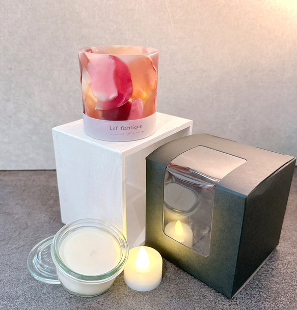 Botanical flower candle(ローズ) LEDティーライトキャンドル付き 送料無料 7枚目の画像