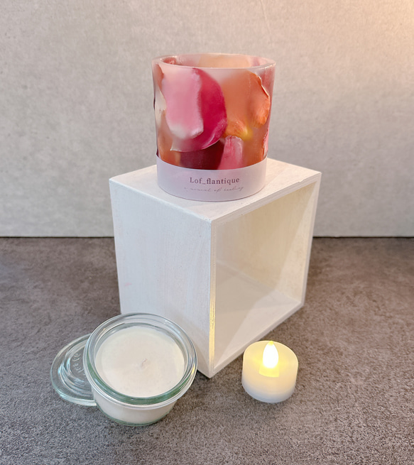 Botanical flower candle(ローズ) LEDティーライトキャンドル付き 送料無料 3枚目の画像