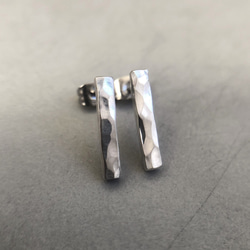 silver pierce koeda mini /シルバー/ピアス/槌目/ハンドメイド/シンプル 4枚目の画像