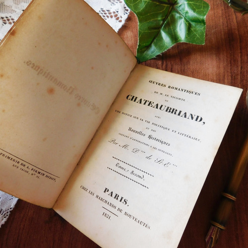 ゜+ 1831年 フランスの小さな小説 エレガントな表紙 アンティーク