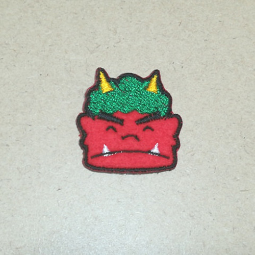 赤鬼親父の刺繍ワッペン/節分・冬/選べるサイズ ワッペン・アップリケ
