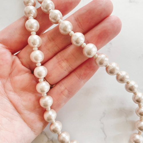 8mm 桜色コットンパールのネックレス 1連【入学式・卒業式に・結婚式 