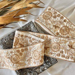 50cm  インド刺繍リボン  シルク  花柄 3枚目の画像