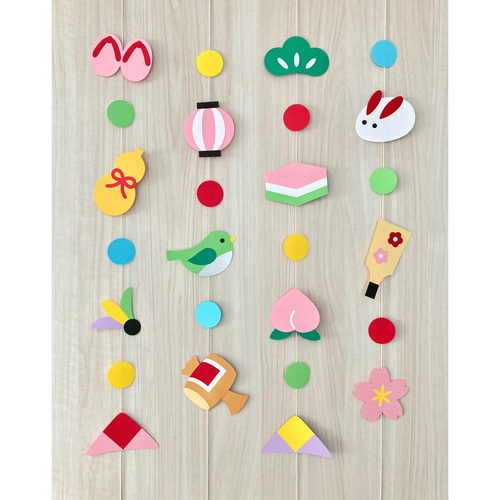 ひな祭り 吊るし飾り 壁面飾り 切り絵 ふわぽん 通販 15338917｜Creema