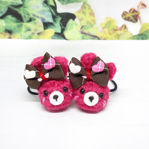 新作現品限り】350円 ヘアゴム うさぎ ハート ベア くるみボタン38mm