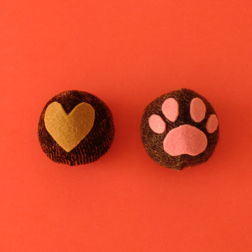 鈴入り猫おもちゃ バレンタイン チョコ♡ボール ギフトパック ボール2