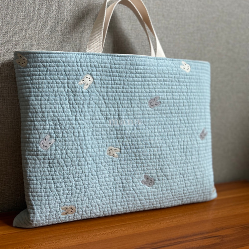 送料無料♪レッスンバッグ/ヌビ×インド刺繍リボンとマクラメ
