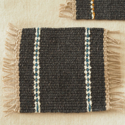 手織りコースター✳ダークグレー✳柄違い2枚組✳ 3枚目の画像