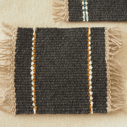手織りコースター✳ダークグレー✳柄違い2枚組✳ 4枚目の画像