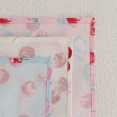 さくらんぼ＆リボン 色・サイズが選べる ランチョンマット 弁当袋