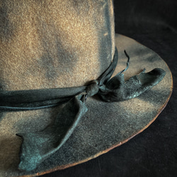 【triangles hat 】Ladder navy fedora hat 5枚目の画像