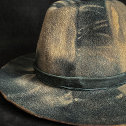 【triangles hat 】Ladder navy fedora hat 3枚目の画像