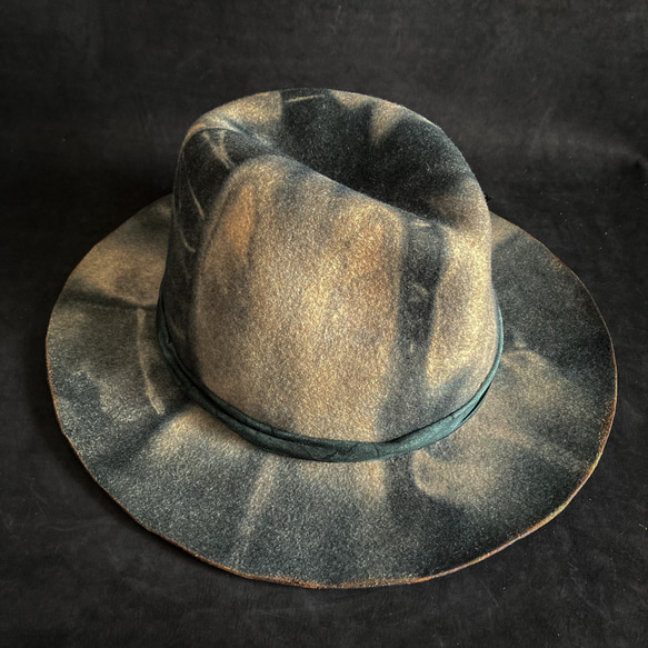 [三角形帽子] Ladder navy fedora hat 第6張的照片