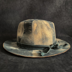 【triangles hat 】Ladder navy fedora hat 1枚目の画像