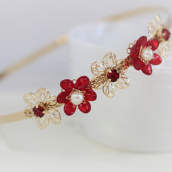 「受注生産」フラワーデザインカチューシャ（シャム） 3枚目の画像