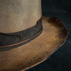 【triangles hat 】Bitter brown dyed flat hat 8枚目の画像