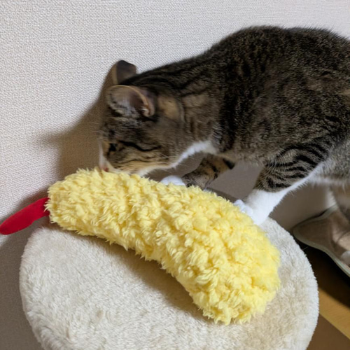 猫のおもちゃ 国産またたび入り えび天ケリケリ エビフライけりけり