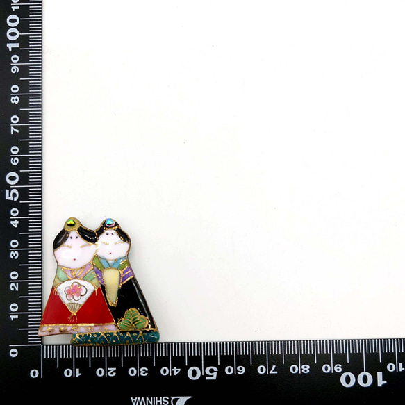 雛人形(2023A)の七宝焼ブローチ【受注制作】 5枚目の画像