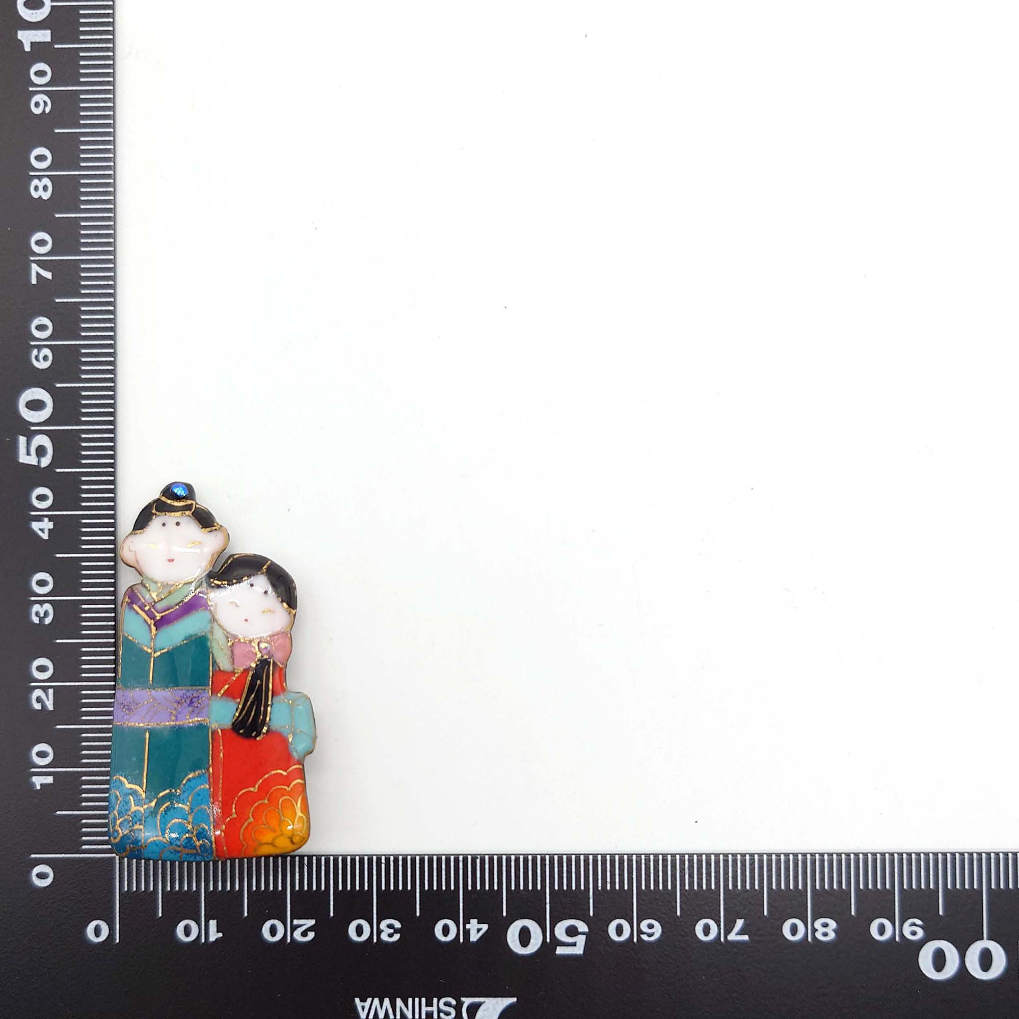 雛人形(2023F)の七宝焼ブローチ【受注制作】