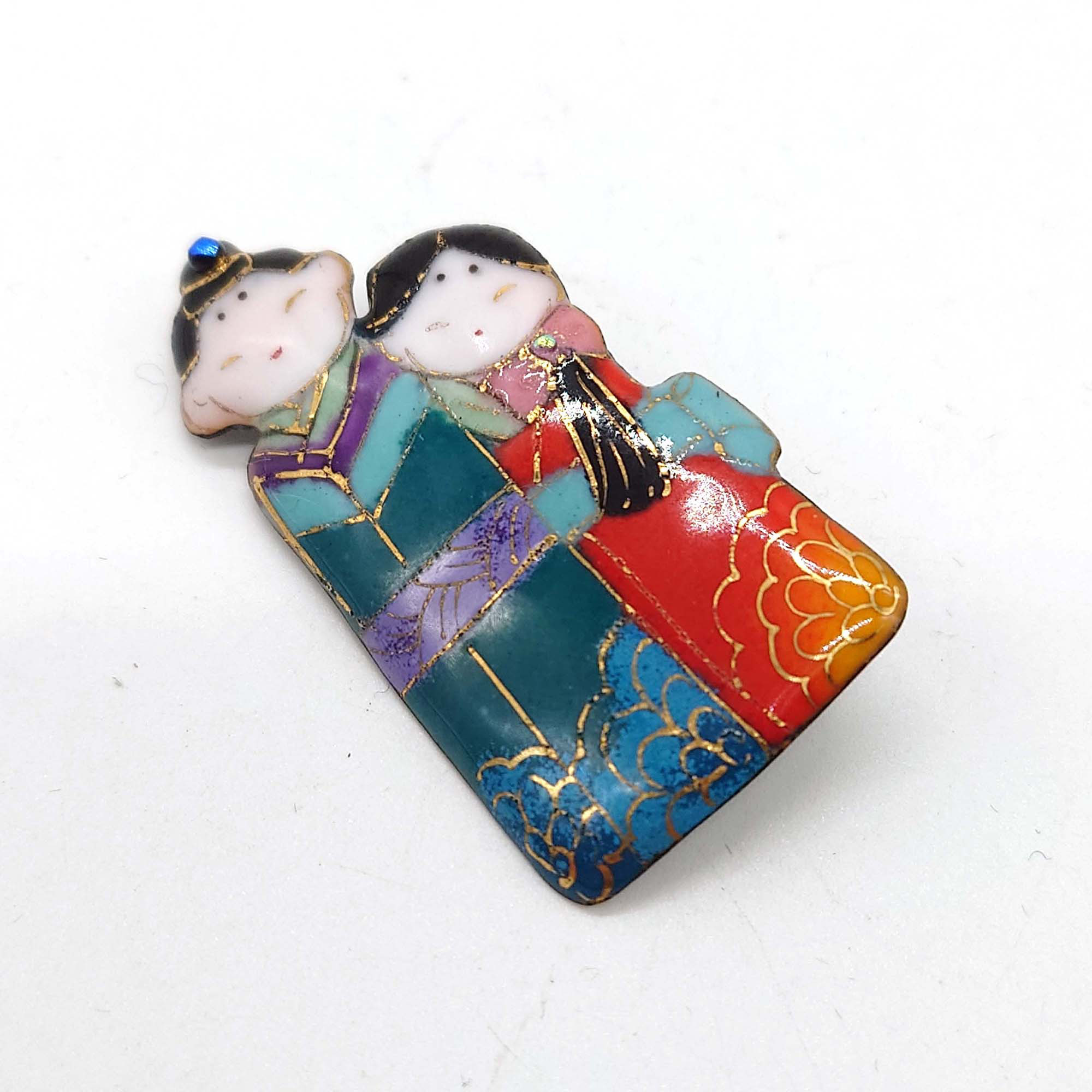雛人形(2023F)の七宝焼ブローチ【受注制作】