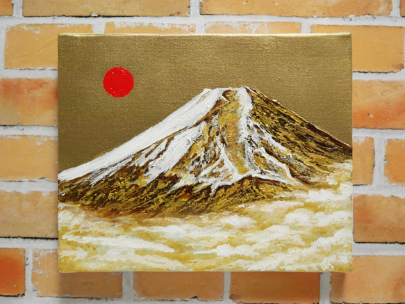 油絵 絵画 黄金富士山