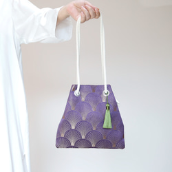 FUJIYAMA 手拿包 Art Deco 紫色 2WAY 最小手拿包，可肩背或斜挎 第1張的照片