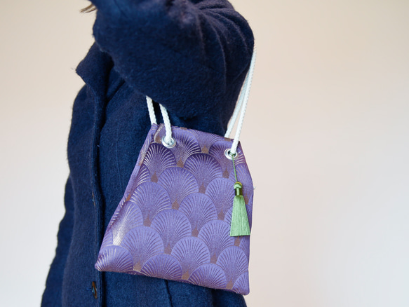 FUJIYAMA 手拿包 Art Deco 紫色 2WAY 最小手拿包，可肩背或斜挎 第5張的照片
