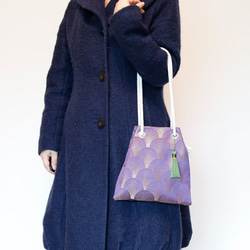 FUJIYAMA 手拿包 Art Deco 紫色 2WAY 最小手拿包，可肩背或斜挎 第8張的照片