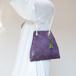 FUJIYAMA 手拿包 Art Deco 紫色 2WAY 最小手拿包，可肩背或斜挎 第3張的照片