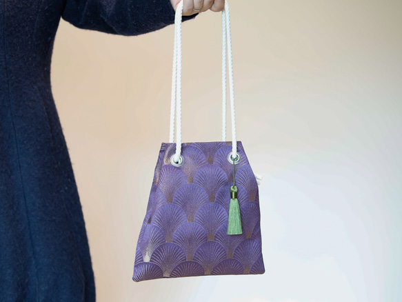 FUJIYAMA 手拿包 Art Deco 紫色 2WAY 最小手拿包，可肩背或斜挎 第4張的照片