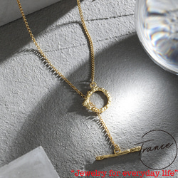 MASU モチーフネックレス　シルバー　巾着袋付き　アクセサリー SILVER925-46 (ゴールドカラー）ネックレス シルバ−925 調整