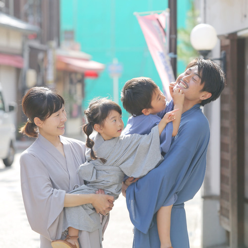 浴衣 + 浴衣キッズ 】Nanafu「親子deお揃い」ペアコーデ2着セット