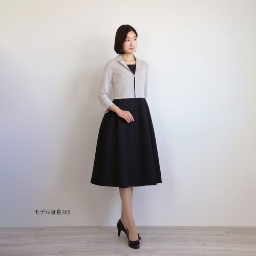 完売です！】花柄フクレジャガード 切り替えワンピース