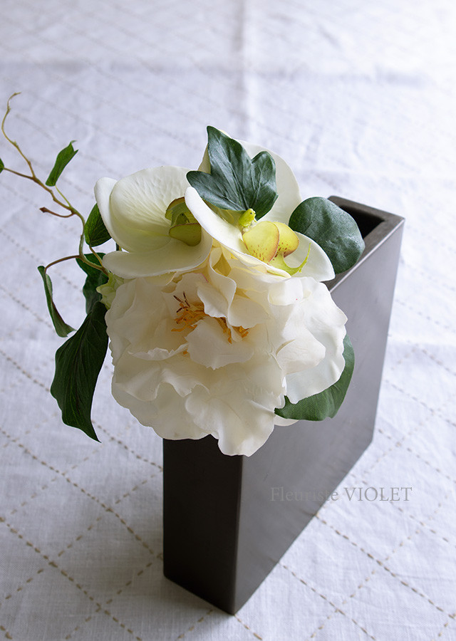 アートフラワーブーケ　立体　絵画　絵　造花　フラワー　花　ナスタチューム