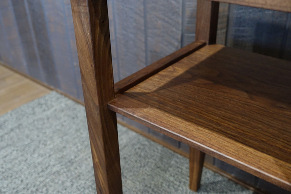サイドテーブル　花台　コンソールテーブル　シンプル　おしゃれ　ブラックウォールナット無垢材　ちょっと贅沢 6枚目の画像