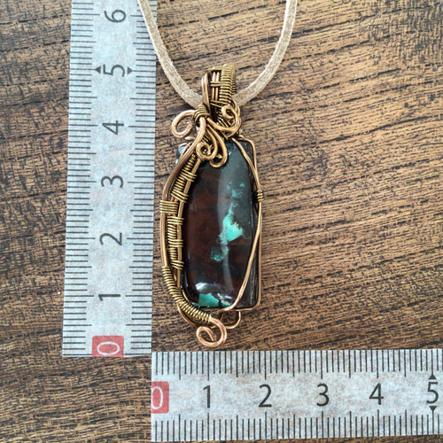 ブルーオパライズドペトリファイドウッド（珪化木） ネックレス